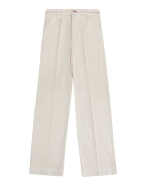Fay White Trousers Co Modal Ea