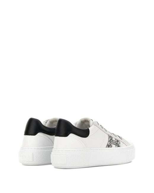 Hogan White H705 Leather Sneakers