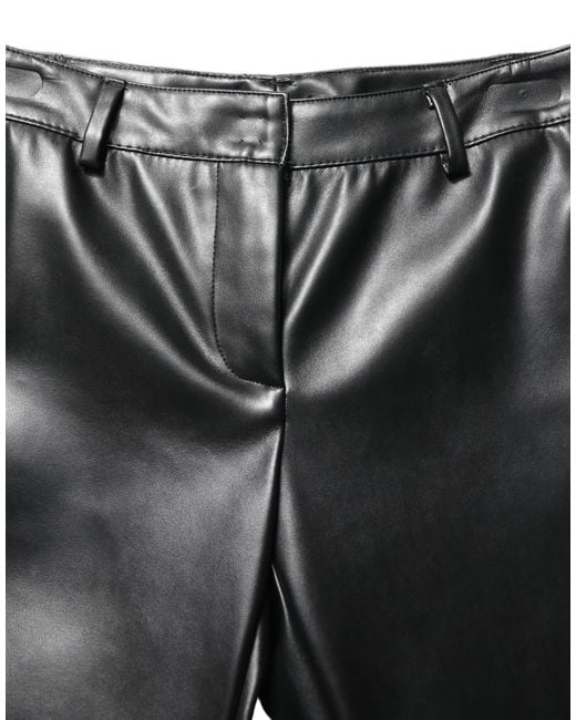 Dolce & Gabbana Black Pu Leather High Waisted Trouser Pants Polyurethane Polyester