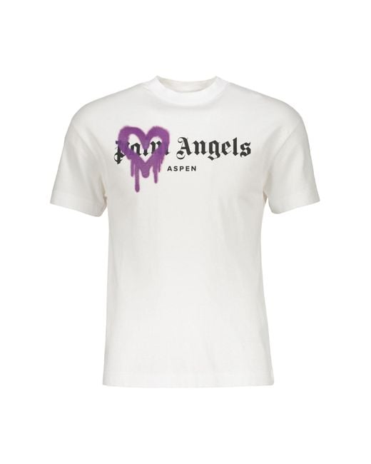 Palm Angels White Cotton T-Shirt for men
