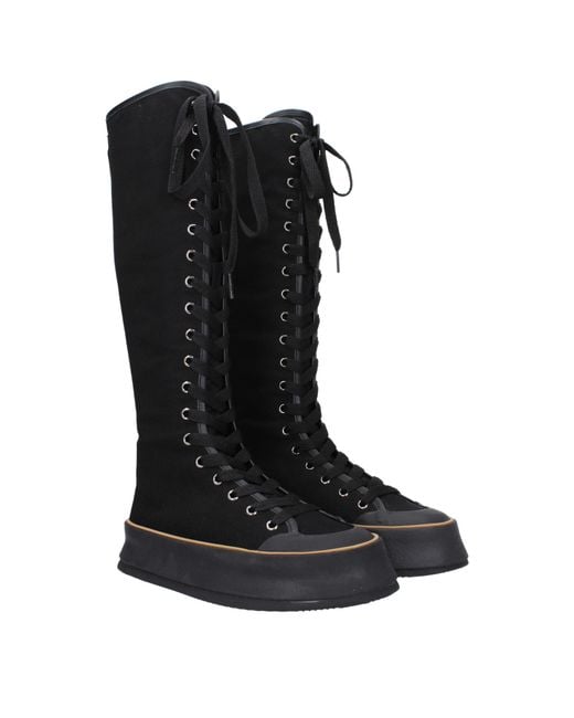 Max Mara Black Hightop Laceup Platform Boots