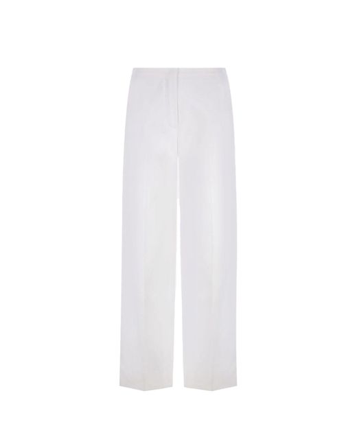 Loro Piana Straight Trousers In White Cotton | Lyst