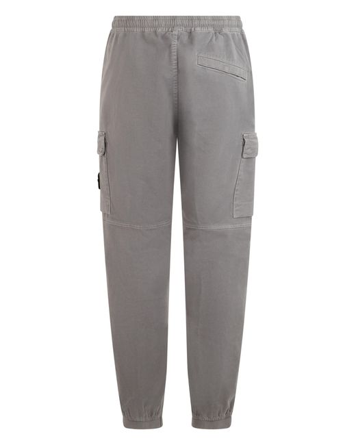 Stone Island Gray Track Pants Cotton for men