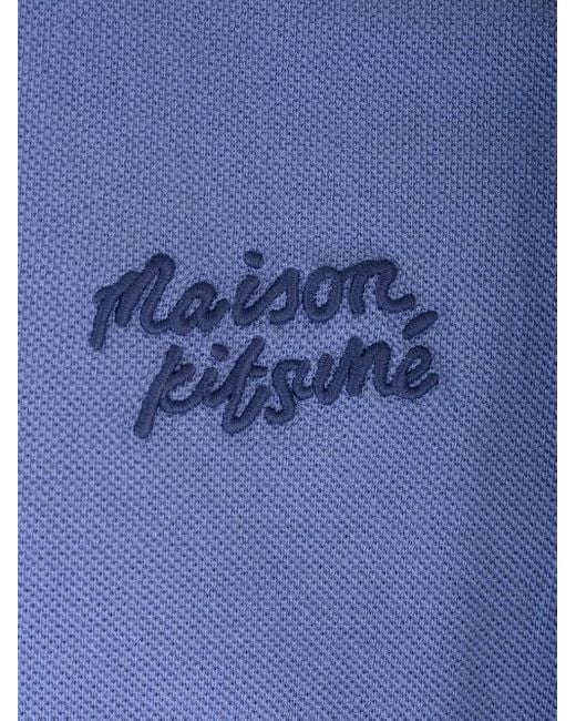 Maison Kitsuné Blue Maison Kitsune Handwriting Comfort Polo for men