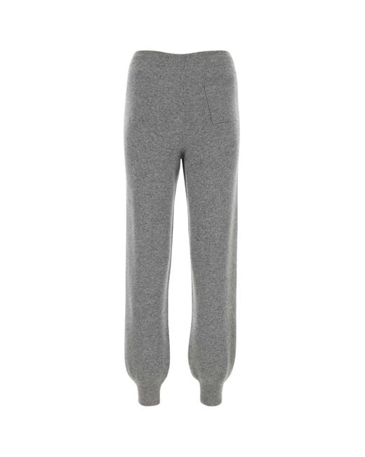 Prada Grey Cashmere Blend Joggers in Gray | Lyst