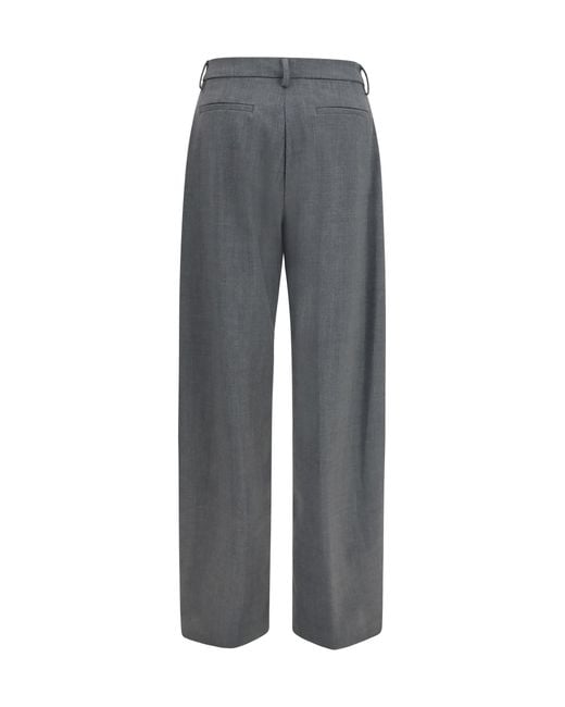 THE LATEST Gray Straight-Leg Wool-Blend Pants