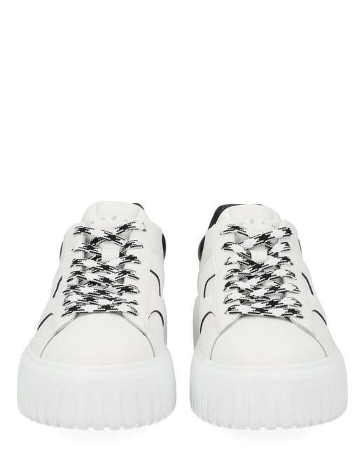 Hogan White H-Stripes Sneaker Calfskin Trainers