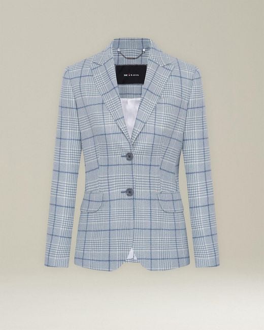 Kiton Blue Jacket Cashmere Lining Silk