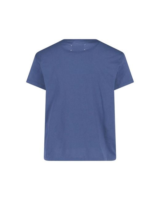 Maison Margiela Blue Minimalist T-Shirt With Subtle Detailing for men