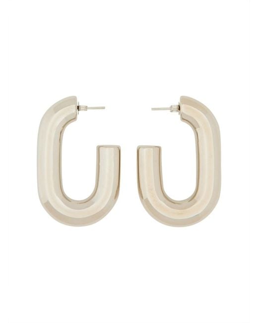Rabanne White Xl Link Earrings Brass