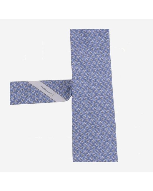 Ferragamo Blue Silk Tie Ties & Bow for men