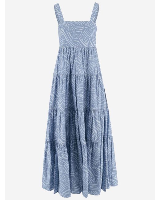Michael Kors Blue Stretch Cotton Dress