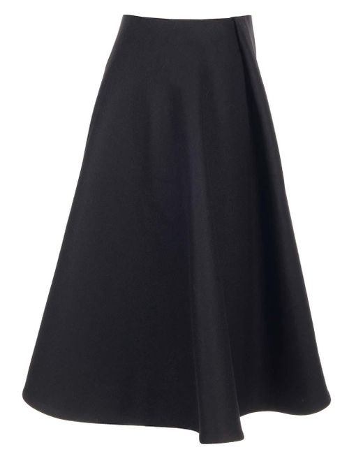 Khaite Black Farla A-Line Skirt