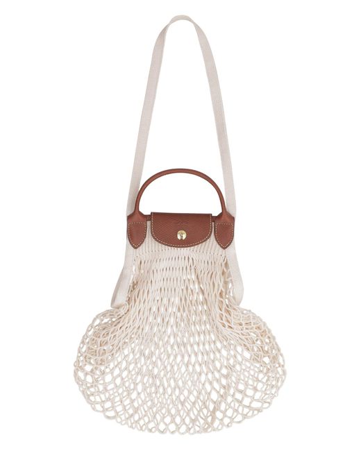 Longchamp Le Pliage Filet Meshknit Bag in Natural Lyst
