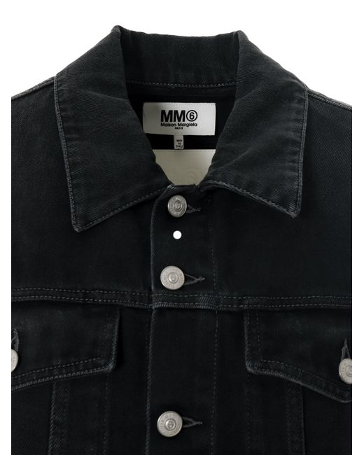 MM6 by Maison Martin Margiela Black Cotton Denim Jacket