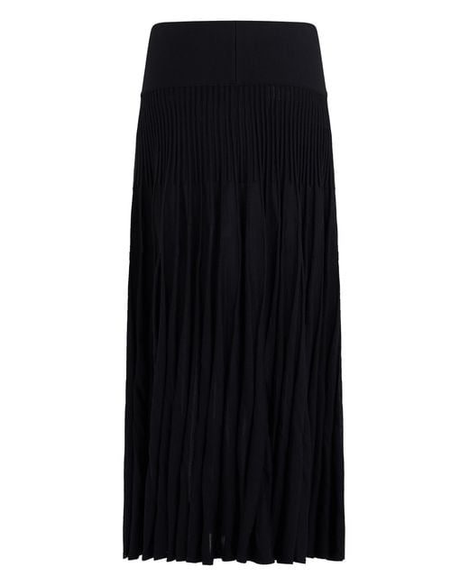 Alaïa Black Pleated Wool Skirt Virgin