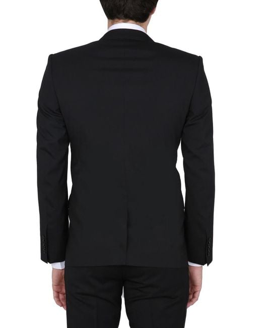 Dolce & Gabbana Black Single-Breasted Jacket Virgin Wool Elastane for men