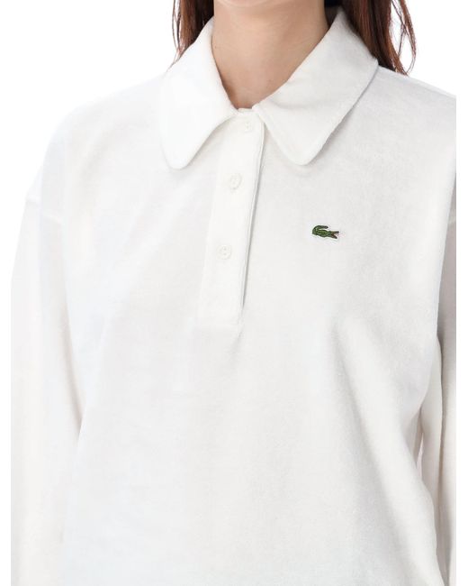 Lacoste White Terry Polo Shirt