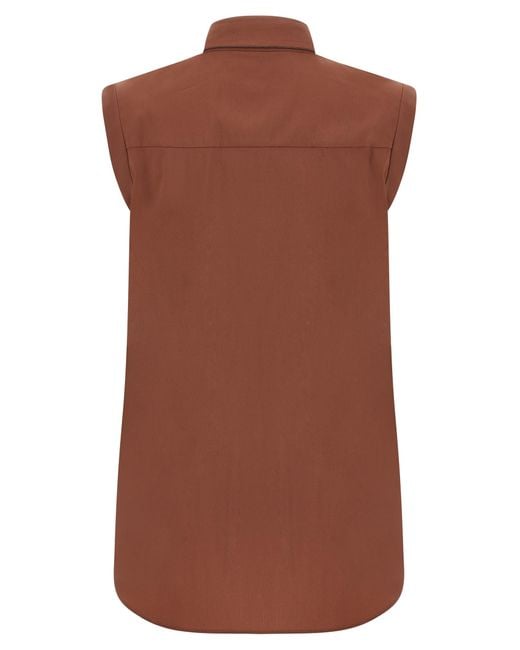 Brunello Cucinelli Brown Cotton Blouse