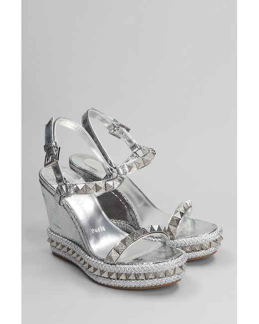 Christian Louboutin Gray Pyraclou 110 Sandals