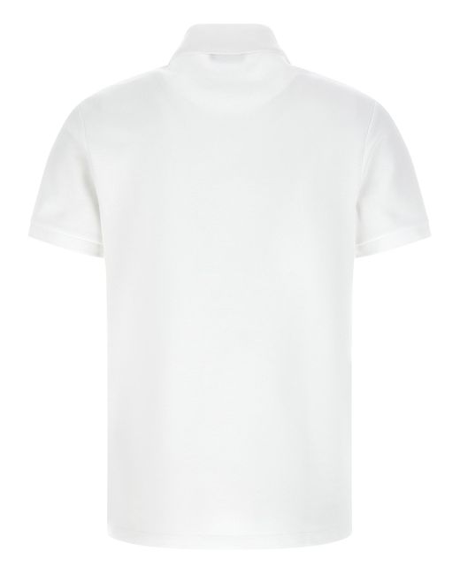 Balmain White Embroidery Polo Shirt for men