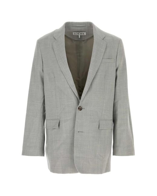Loewe Gray Grey Wool Blazer for men