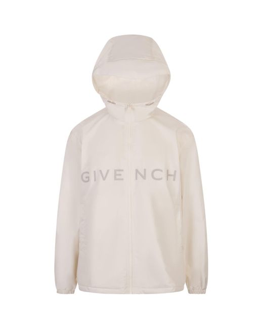 Givenchy White Off Technical Fabric Windbreaker Jacket for men