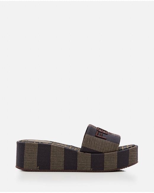 Fendi multicolor leather slides shop