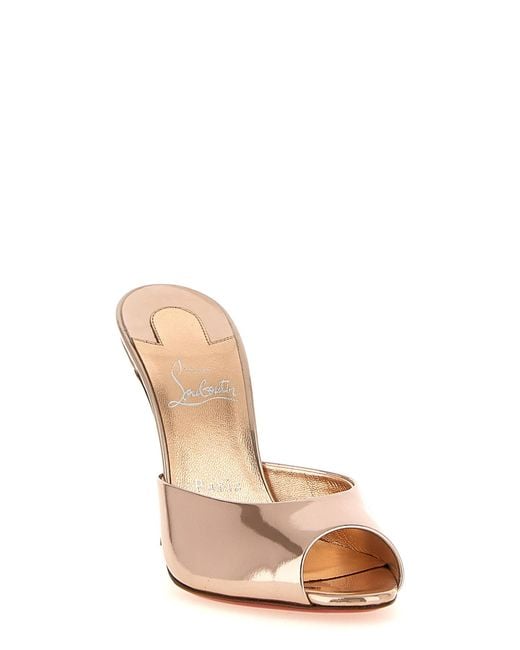 Christian Louboutin Natural Calfskin Stiletto Heel Sandals