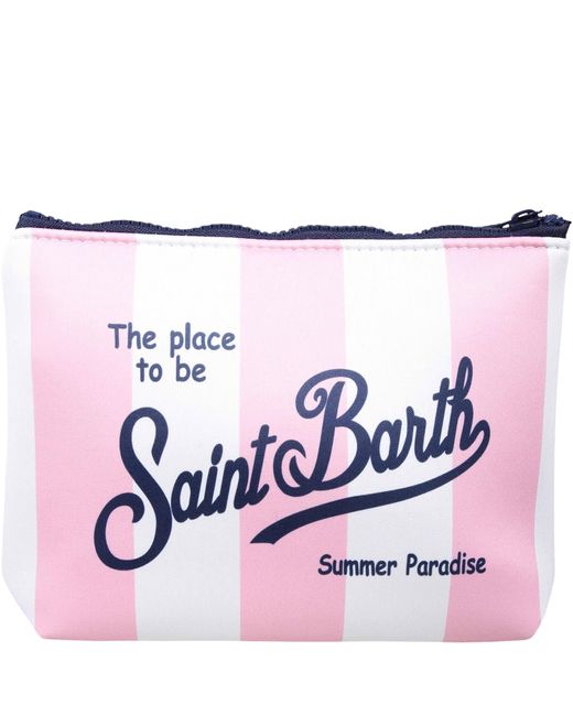 Mc2 Saint Barth White Clutch Bag For Girl With Logo for men