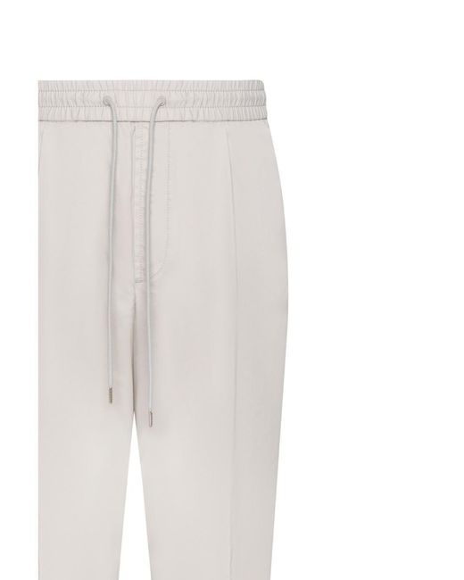 Jacob Cohen White Pearl Technical Cotton Joggers With Drawstring Waist for men