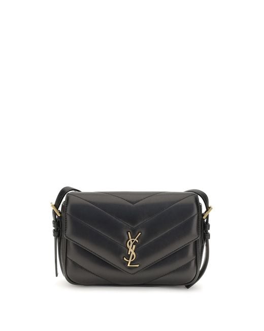 Saint Laurent Gray Shoulder Bag Loulou Cassandre Toy Lambskin