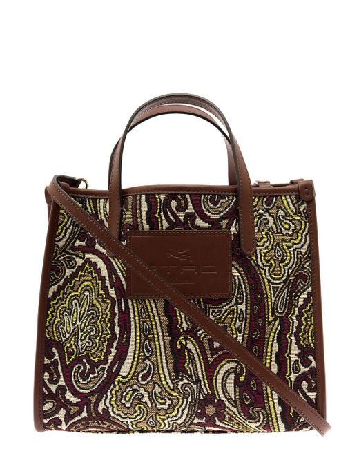 Etro Canvas Multicoloured Tote Bag In Jacquard Fabric With Paisley ...