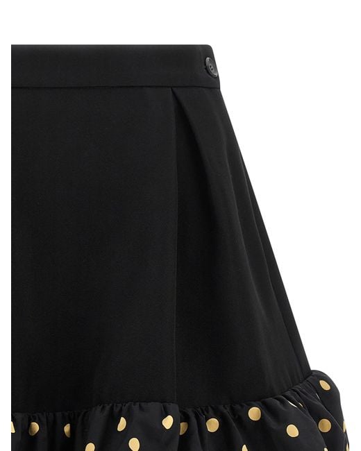 Moschino Black Polka Dots Insert Skirt