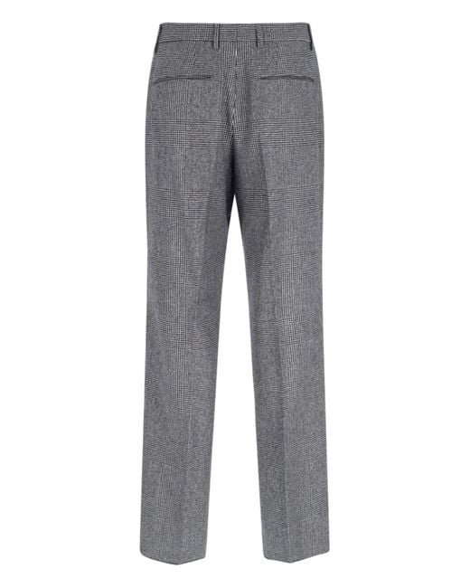 Tagliatore Gray Double-Breasted Houndstooth Suit With Signature Details for men