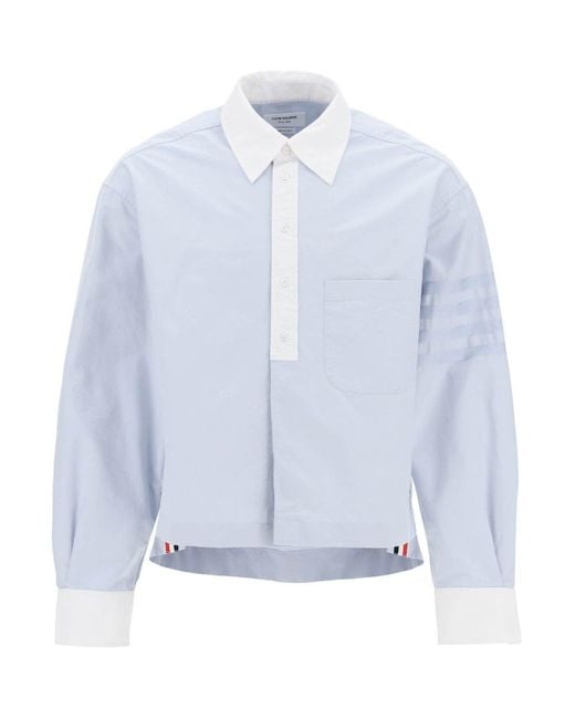 Thom Browne Blue 4 Bar Oxford Shirt for men