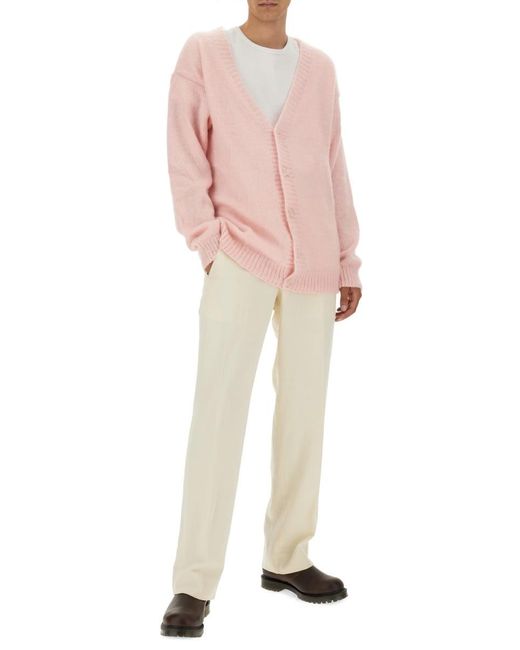 FAMILY FIRST Pink Mohair Cardigan for men