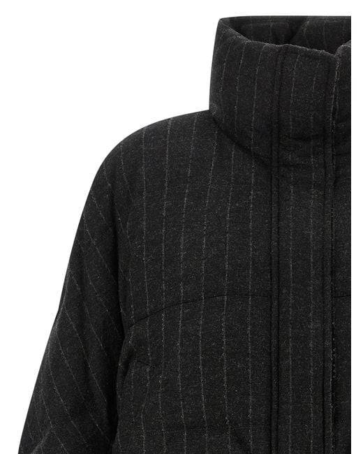 Brunello Cucinelli Black Virgin Wool Full-Length Jacket Clothing