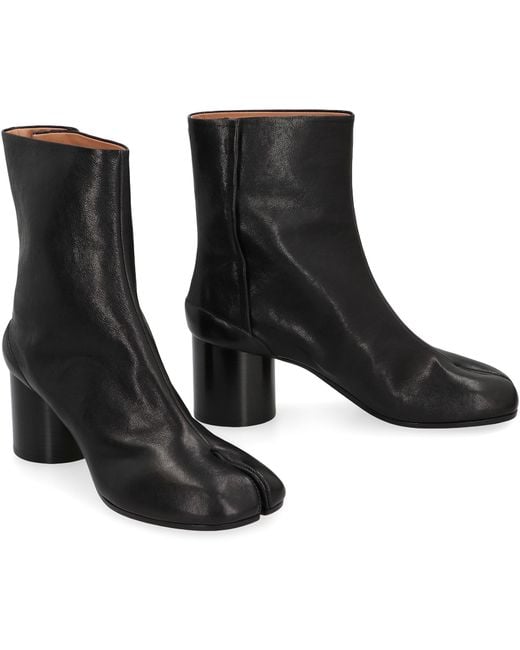 Maison Margiela Black Ankle Boots Tabi Leather Cow Hide