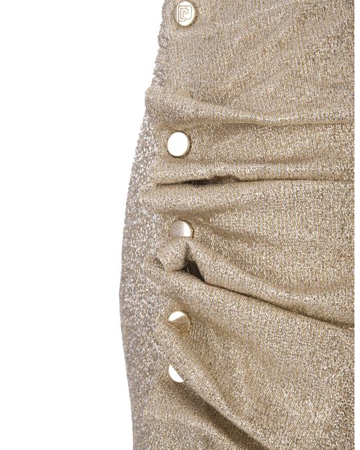 Rabanne Natural Gold Lurex Midi Skirt