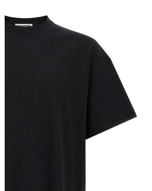 Jil Sander Black Cotton T-Shirt for men