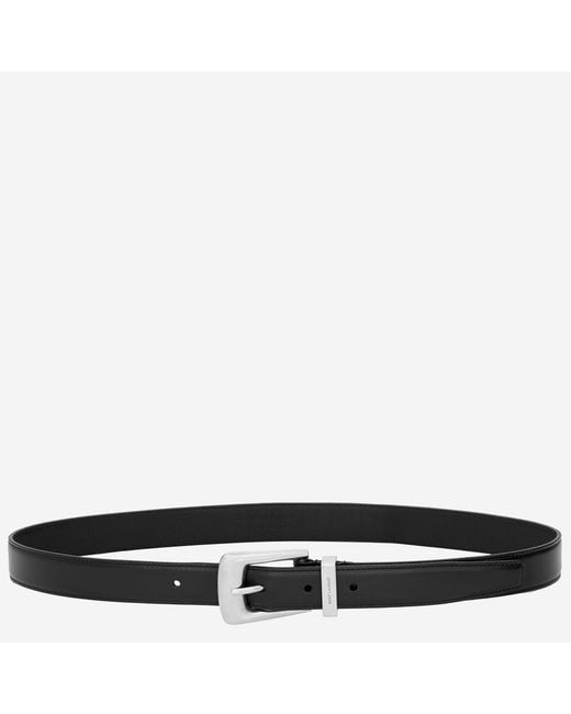 Saint Laurent Black Smooth Leather Belt Calfskin for men