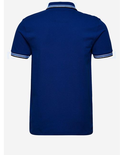 Boss Blue Polo Shirt Piqué Cotton for men