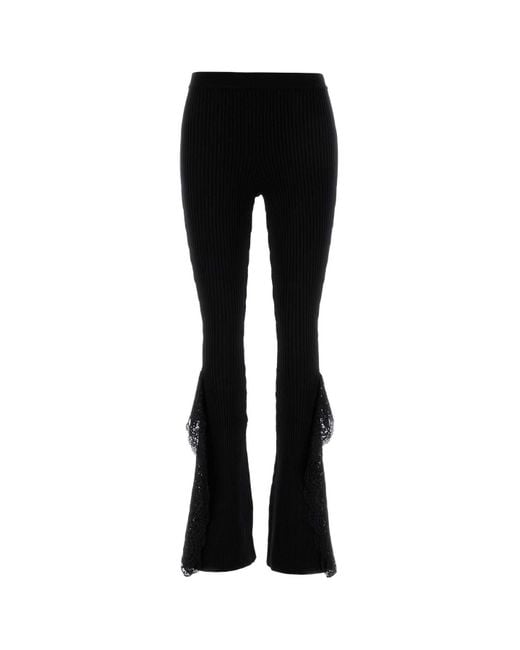 Blumarine Black Knit Flared Leg Pant