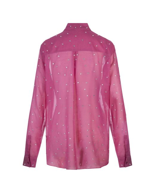 Oseree Pink Flamingo Gem Long Shirt