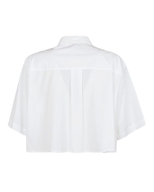 Forte Forte White Embellished Cropped Shirt