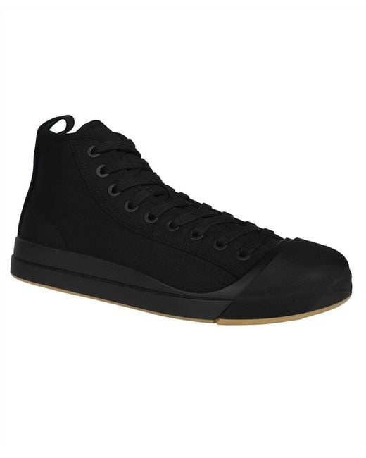 Bottega Veneta Black High-Top Fabric Sneakers for men