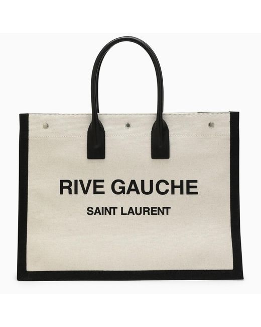 Saint Laurent Natural Rive Gauche Canvas Tote Bag for men
