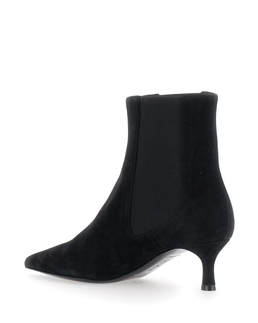 Pollini Black Ankle Boots Suede