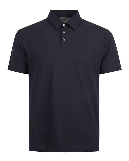 Zanone Blue Regular Plain Polo Shirt for men